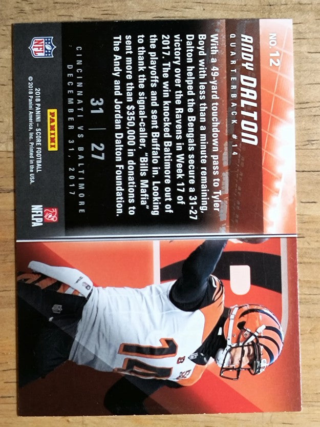2018 Score Scoreboard #12 Andy Dalton