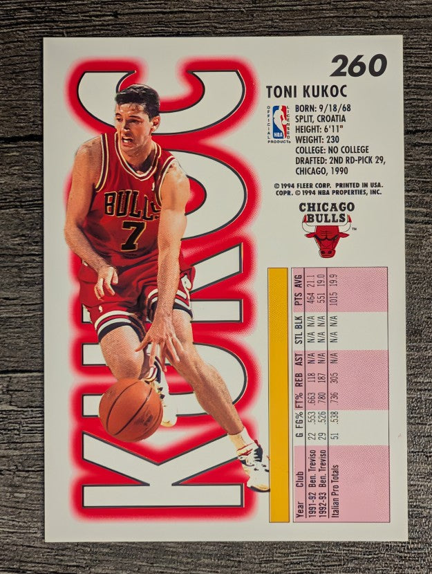1993-94 Fleer #260 Toni Kukoc RC