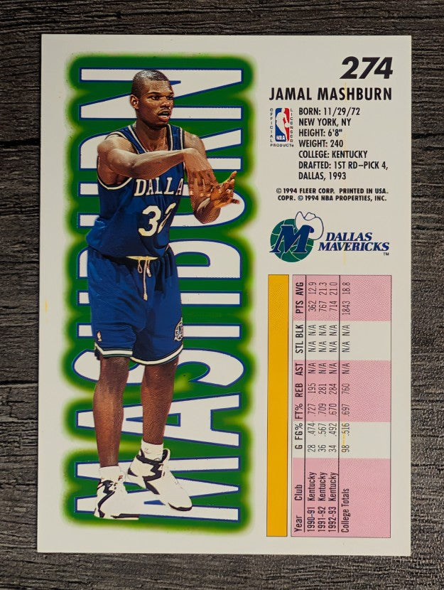 1993-94 Fleer #274 Jamal Mashburn RC