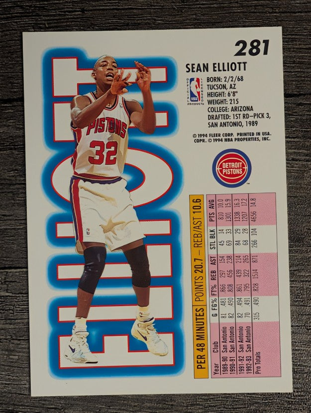 1993-94 Fleer #281 Sean Elliott