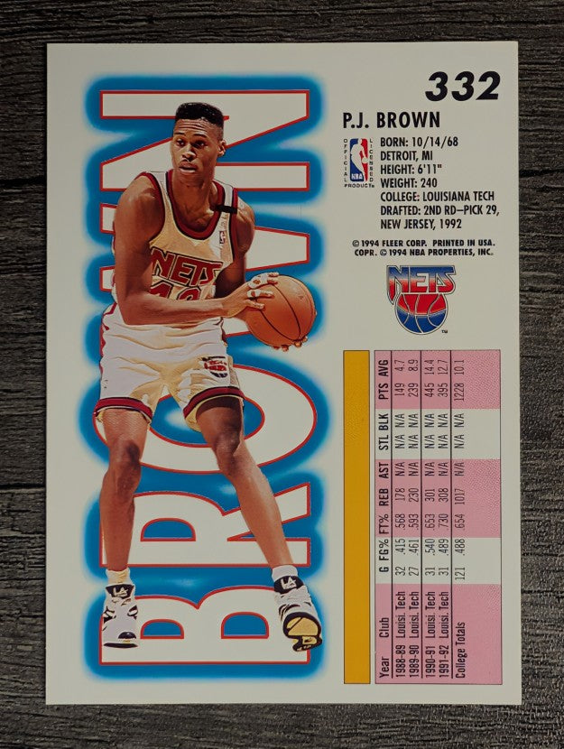 1993-94 Fleer #332 P.J. Brown RC