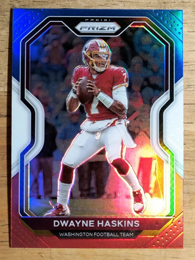 2020 Panini Prizm Prizms Red White and Blue #177 Dwayne Haskins