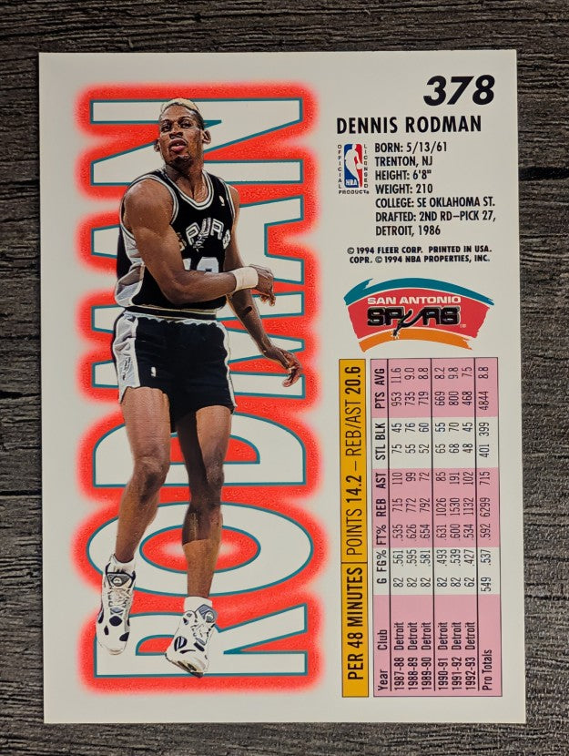 1993-94 Fleer #378 Dennis Rodman