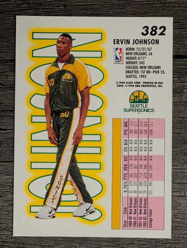 1993-94 Fleer #382 Ervin Johnson RC