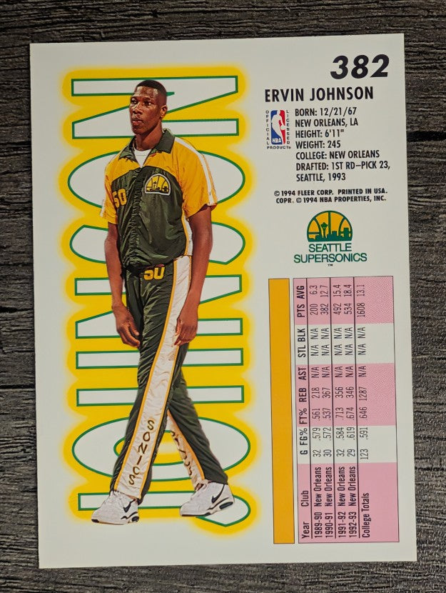 1993-94 Fleer #382 Ervin Johnson RC