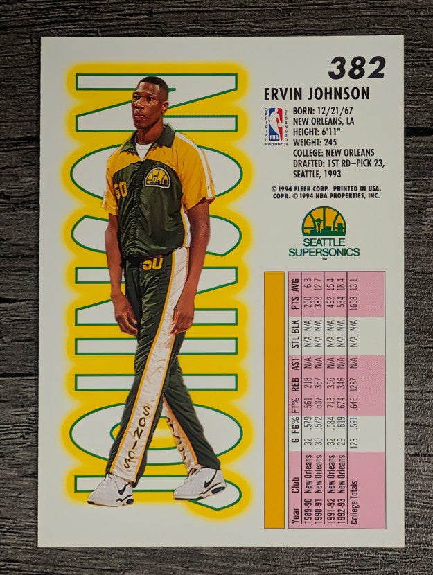 1993-94 Fleer #382 Ervin Johnson RC