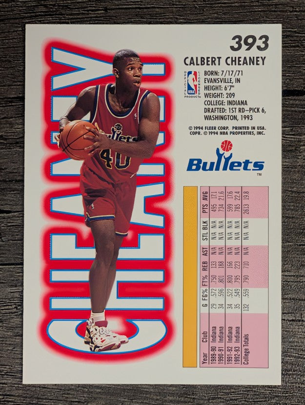 1993-94 Fleer #393 Calbert Cheaney RC