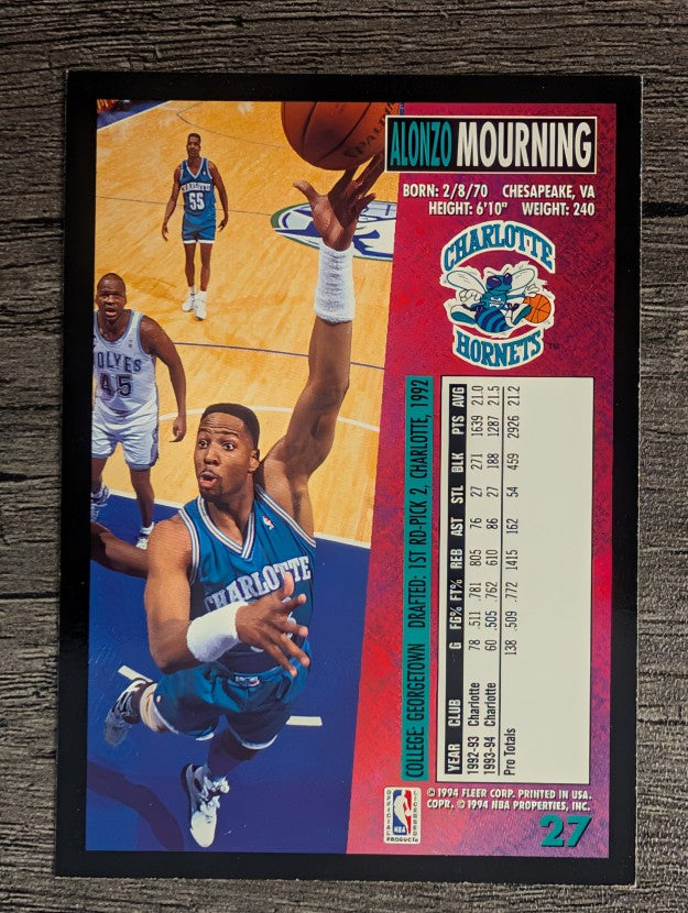 1994-95 Fleer #27 Alonzo Mourning