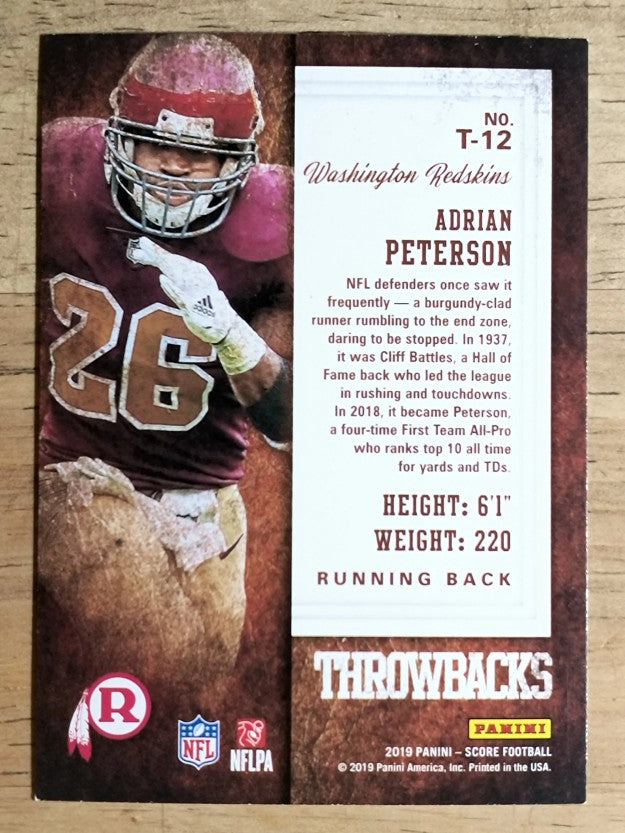 2019 Score Throwbacks #12 Adrian Peterson