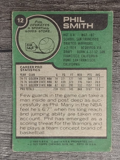 1977-78 Topps #12 Phil Smith (GOOD)