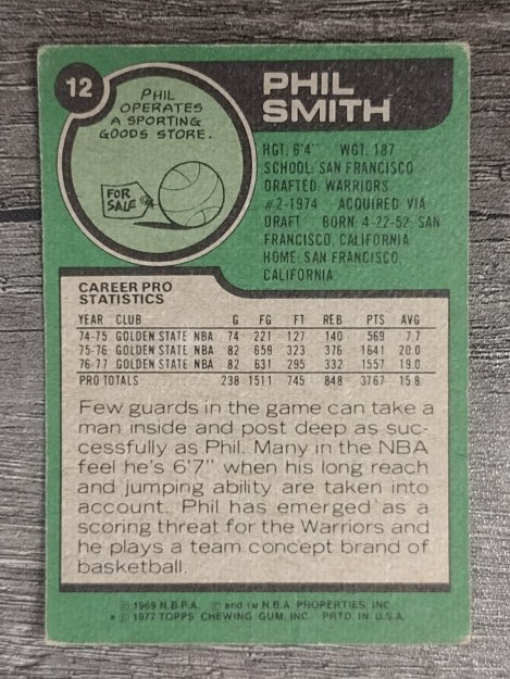 1977-78 Topps #12 Phil Smith (GOOD)