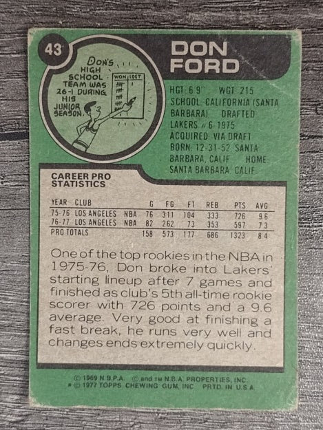 1977-78 Topps #43 Don Ford (GOOD)