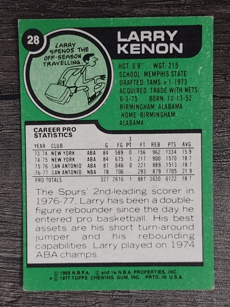 1977-78 Topps White Backs #28 Larry Kenon (EX)