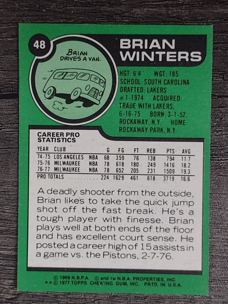 1977-78 Topps White Backs #48 Brian Winters (EXMT)