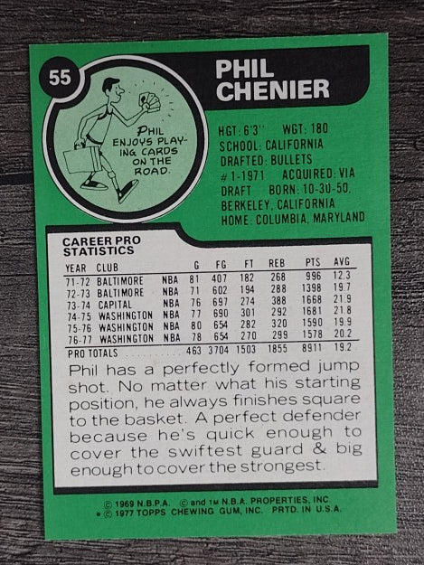 1977-78 Topps White Backs #55 Phil Chenier (NM)