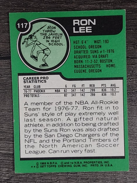 1977-78 Topps White Backs #117 Ron Lee (EX)