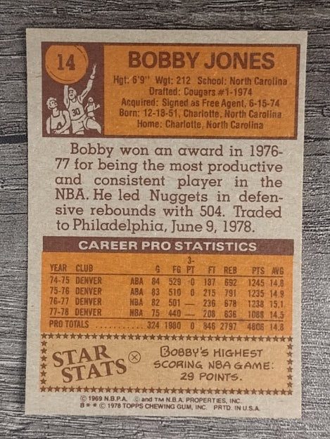 1978-79 Topps #14 Bobby Jones (NM)