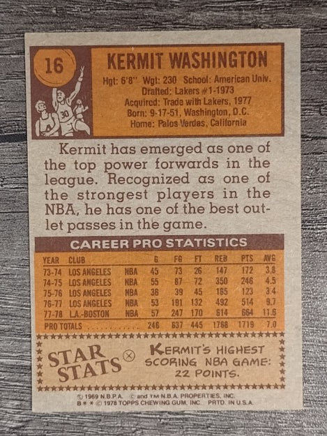 1978-79 Topps #16 Kermit Washington (EXMT)