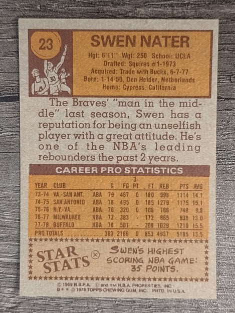 1978-79 Topps #23 Swen Nater (EXMT)