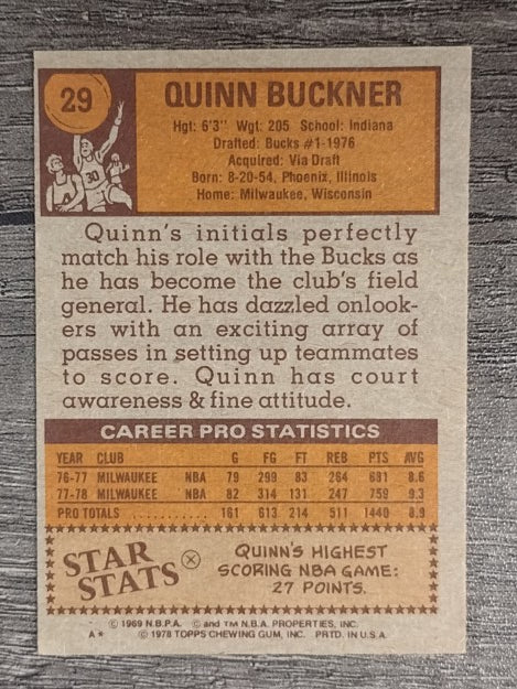 1978-79 Topps #29 Quinn Buckner RC (EX)