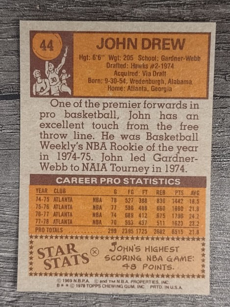 1978-79 Topps #44 John Drew (NM)