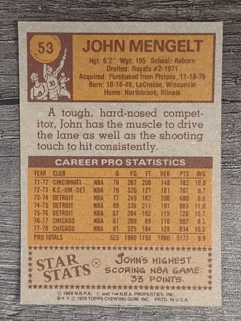 1978-79 Topps #53 John Mengelt (EXMT)