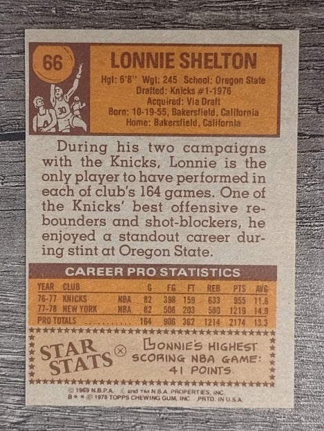 1978-79 Topps #66 Lonnie Shelton (EXMT)