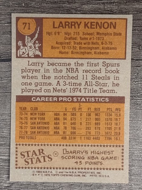 1978-79 Topps #71 Larry Kenon (NM)