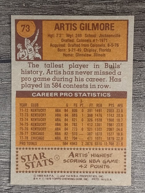 1978-79 Topps #73 Artis Gilmore (NMMT)