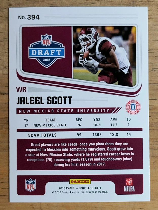 2018 Score Purple #394 Jaleel Scott