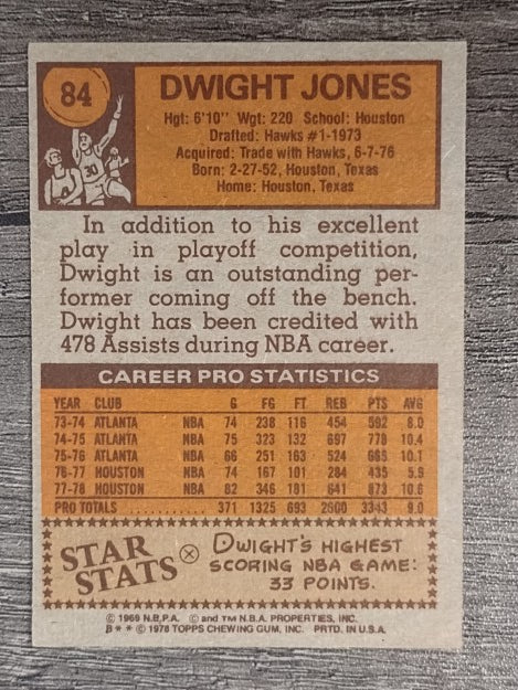 1978-79 Topps #84 Dwight Jones (EX)