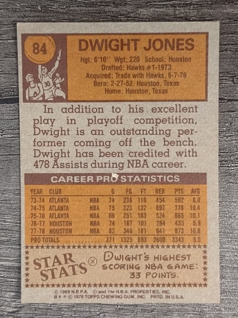 1978-79 Topps #84 Dwight Jones (EXMT)