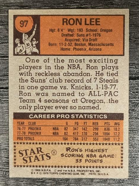 1978-79 Topps #97 Ron Lee (EX)