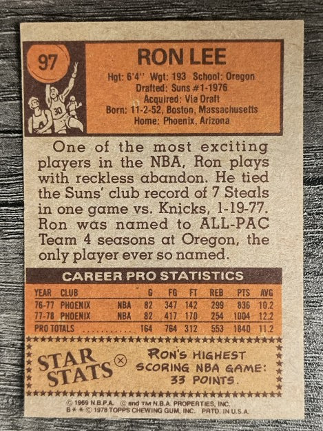 1978-79 Topps #97 Ron Lee (EX)