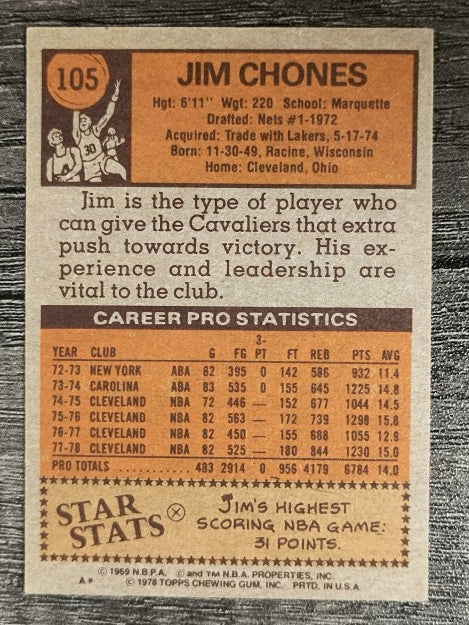 1978-79 Topps #105 Jim Chones (EXMT)