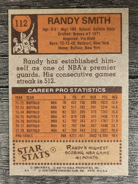 1978-79 Topps #112 Randy Smith (EXMT)