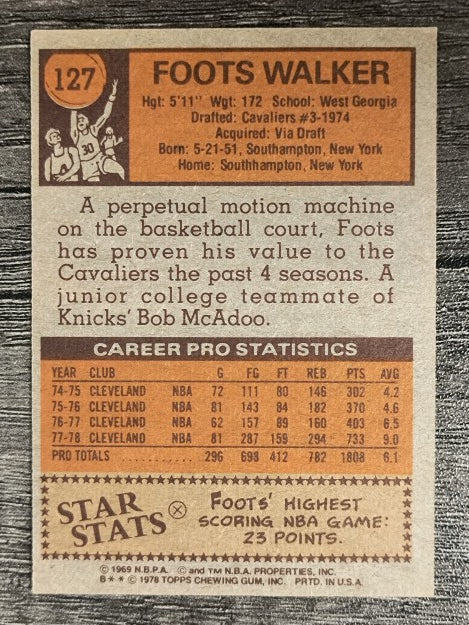 1978-79 Topps #127 Foots Walker RC (EXMT)