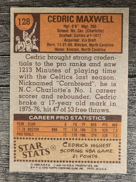 1978-79 Topps #128 Cedric Maxwell RC (EX)