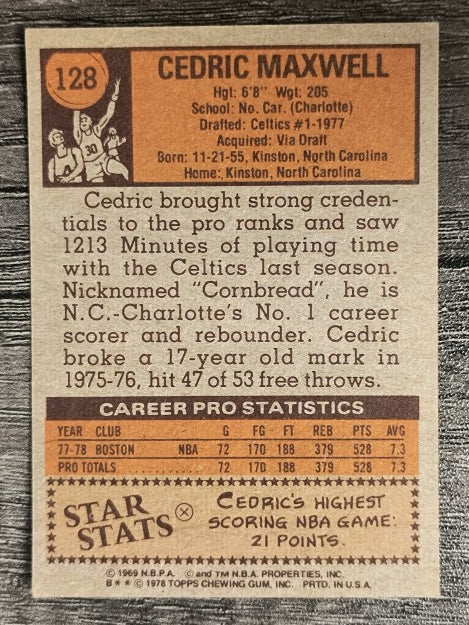 1978-79 Topps #128 Cedric Maxwell RC (VG)