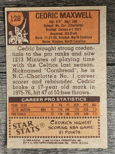 1978-79 Topps #128 Cedric Maxwell RC (EX)