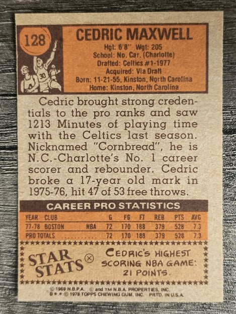 1978-79 Topps #128 Cedric Maxwell RC (EX)