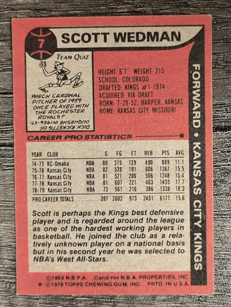 1979-80 Topps #7 Scott Wedman (VG)