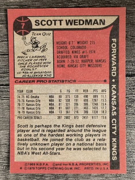 1979-80 Topps #7 Scott Wedman (EX)