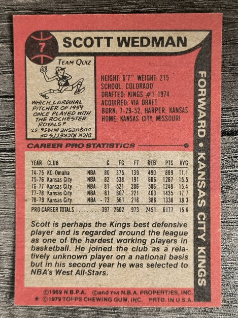 1979-80 Topps #7 Scott Wedman (EX)