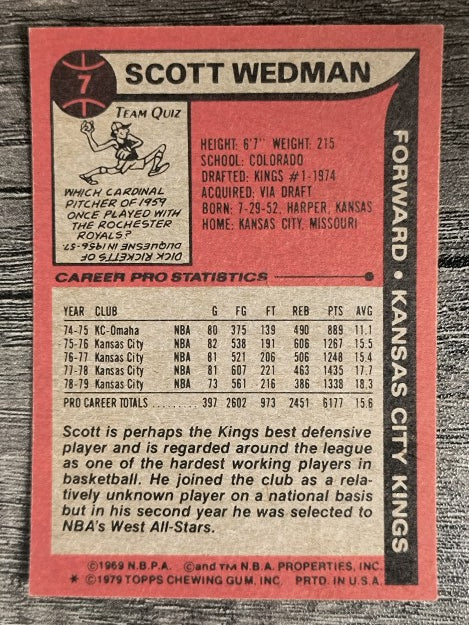 1979-80 Topps #7 Scott Wedman (EXMT)