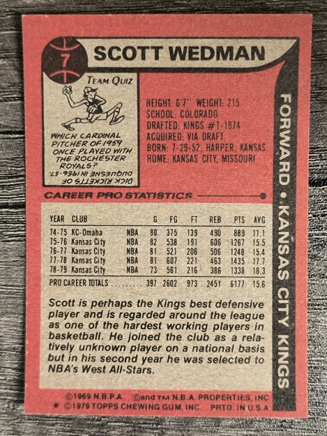 1979-80 Topps #7 Scott Wedman (EXMT)