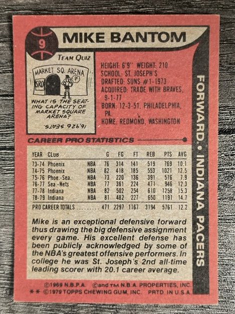 1979-80 Topps #9 Mike Bantom (EX)