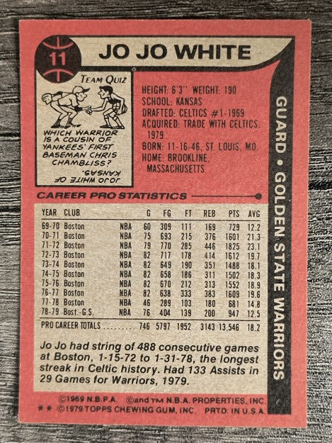 1979-80 Topps #11 Jo Jo White (EX)