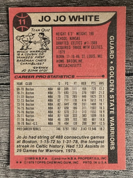 1979-80 Topps #11 Jo Jo White (EXMT)