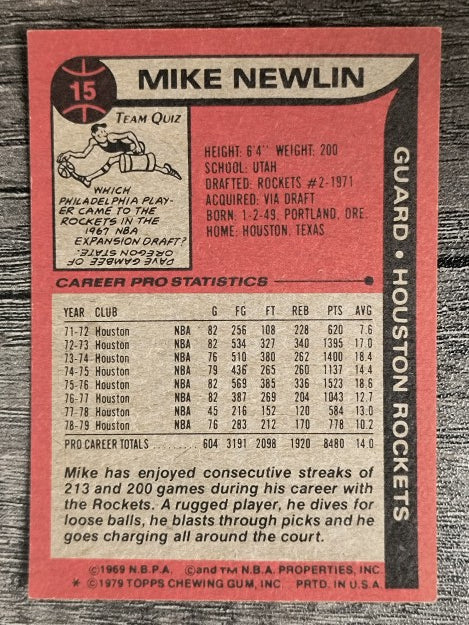 1979-80 Topps #15 Mike Newlin (EXMT)